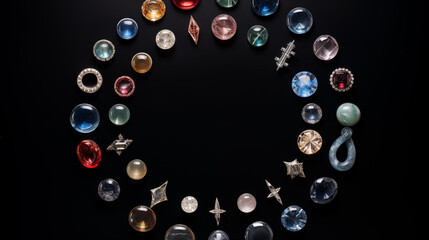 Circle of Colorful Gemstones