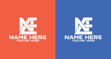 NE Logo design, NE bold linked monogram