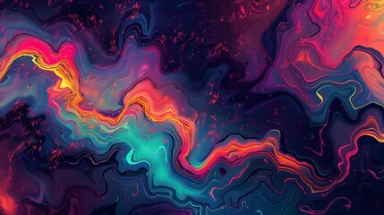 Diverse abstract wave pattern background with grainy texture, vivid contrasting paint mixed art backdrop - obrazy, fototapety, plakaty