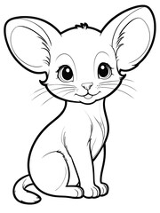 Rat outline shape white background ai generated