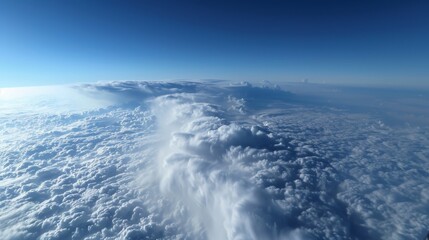 Fototapeta premium Dark billowing clouds loom overhead as an atmospheric river gathers strength its powerful forces evident in the turbulent sky.