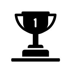 Trophy Achievement Win Icon, Isolated Vector Graphic Illustration