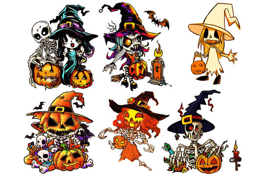 set of halloween monsters, It' very beautiful picture.