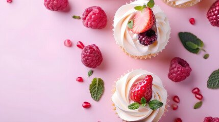 Delicious desert background, pastry, cupcake, icecream wallpaper and background for text and presentations