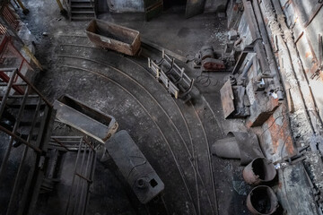 Old historic industrial abandoned coal mine in Silesia, Poland, Europe