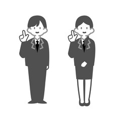 ポイントを指す会社員