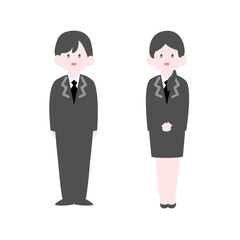 立っている男性と女性会社員
