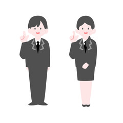 ポイントを指す会社員