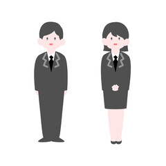立っている男性と女性会社員