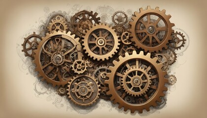 Whimsical Steampunk Mechanism Intricate Gears A Upscaled 3