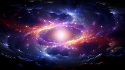 Obraz premium Space scene with stars in the Milky Way galaxy