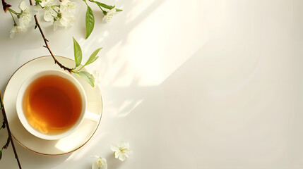 Delicious tea background, relaxing tea wallpaper, zen tea for text and presentations