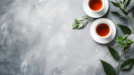Delicious tea background, relaxing tea wallpaper, zen tea for text and presentations - obrazy, fototapety, plakaty