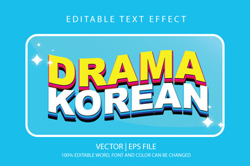 vector design text effect Korean typography effect editable. - obrazy, fototapety, plakaty