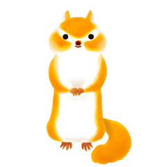手をそろえて立つリスのイラスト