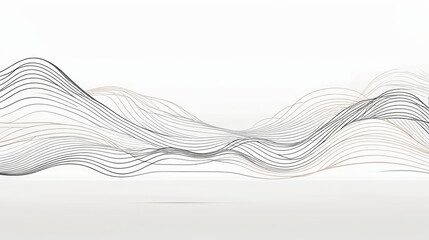 Drawing of Wavy Lines on White Background