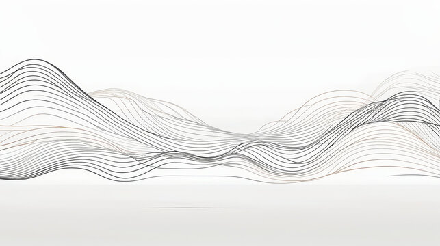 Drawing of Wavy Lines on White Background