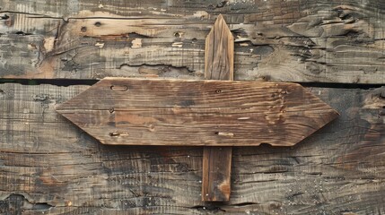 Handcrafted wooden signpost, vintage texture, engraved lettering, rustic background