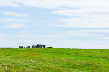 Obraz premium 広い草原にあるストーンヘンジ