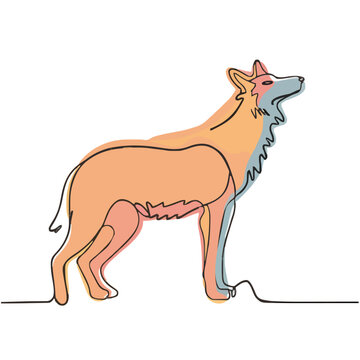 drawing illustration of a dog