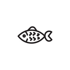 Obraz premium Fins Fish Animal Line Icon