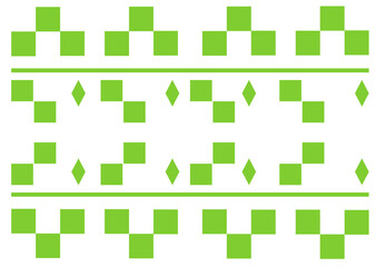 green and white tribal traditional ikat ethnic pattern, design for ikat background, argyle fabric, gingham. Produced in many traditional textile centers around the world. including in India