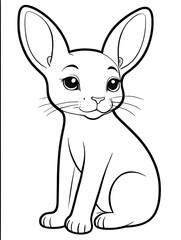 Rabbit Smoothly outline shape white background  ai generated