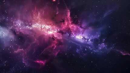 Colorful space galaxy nebula with stary night cosmos in digital painting style