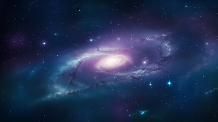 Naklejka na ściany i meble Stunning illustration of nebula sparkling in the night sky