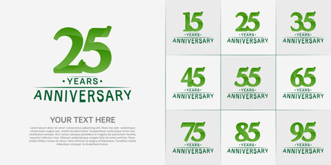Set of Anniversary Logotype green color can be use for special day celebration