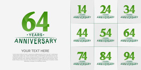Set of Anniversary Logotype green color can be use for special day celebration
