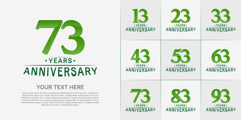 Set of Anniversary Logotype green color can be use for special day celebration
