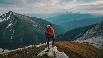 Hiker in the Mountains 