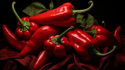 Fototapete Rund red hot chili peppers © qaiser