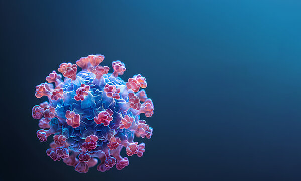 A striking 3D image of virus molecules HPV is a small, non-enveloped DNA of viral particle in intricate detail. HPV can cause cancer of the cervix.