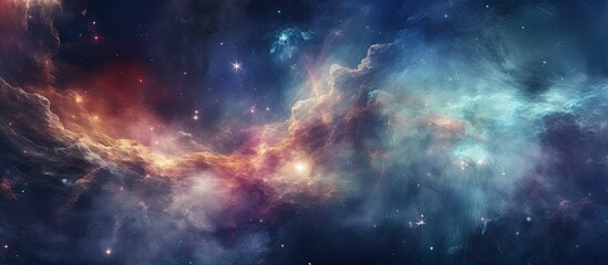 Capture a mesmerizing close-up image showcasing a galaxy filled with stars, nebulas, and cosmic...