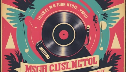 Vintage Retro Style Poster For A Music Festival W Upscaled 4