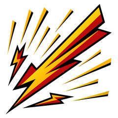 Background with Comic Orange and Black Lighting