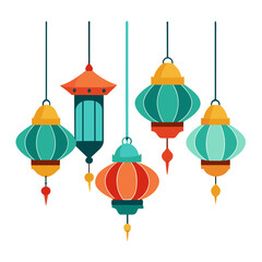 Traditional Lanterns Vector Illustration
