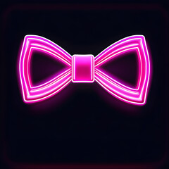 Fototapeta premium Pink Neon Ribbon Icons: Delightful and Charming Designs to Brighten Your Projects(Generative AI)