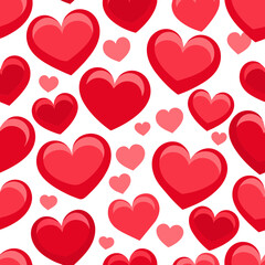 seamless pattern with red hearts