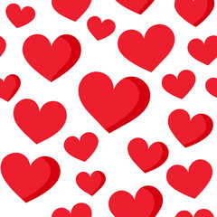 seamless pattern with red hearts