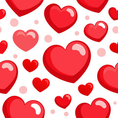 seamless pattern with red hearts
