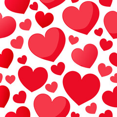 seamless pattern with red hearts