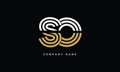 SO, OS, S, O Abstract Letters Logo Monogram