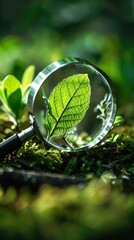 A visionary approach to CO2 reduction comes to life as a magnifying glass hones in on the process,