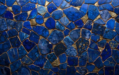 Craft a stunning mosaic using lapis lazuli that sparkles with hints of silver.