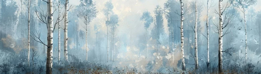 Foto op Plexiglas Imagine a beautiful oak grove depicted with intricate paint strokes. © tonstock