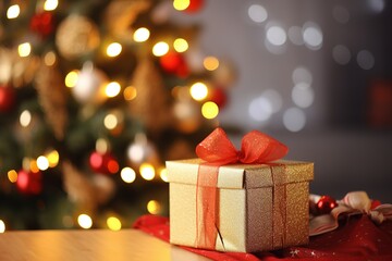 Fototapeta na wymiar Christmas gift box decorations 