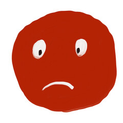 Fototapeta premium face of a red face not happy not smile